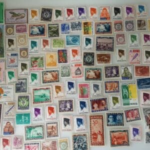 Collection of vintage postage stamps displayed together.