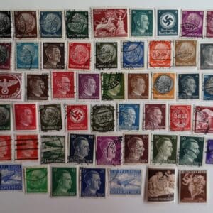 Collection of vintage German postage stamps.