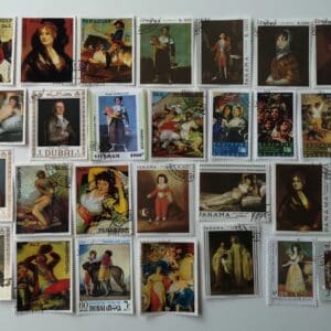 Collection of vintage art postage stamps